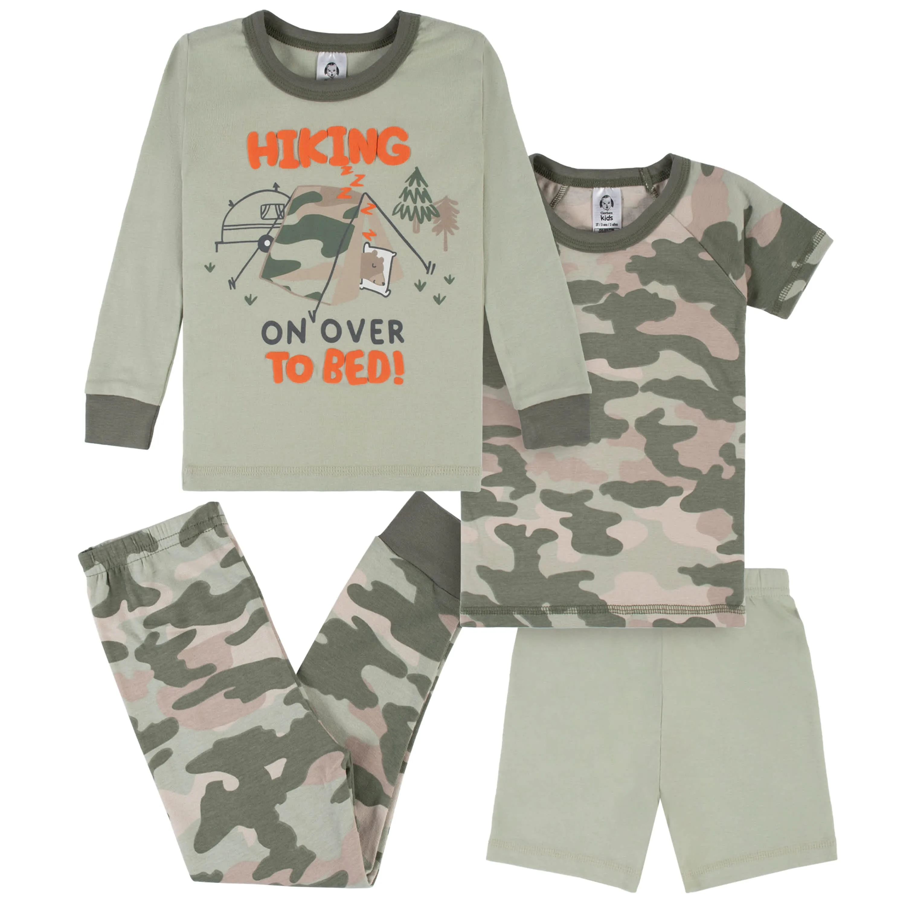 4-Piece Infant & Toddler Boys Camping Fun Snug Fit Cotton Pajamas