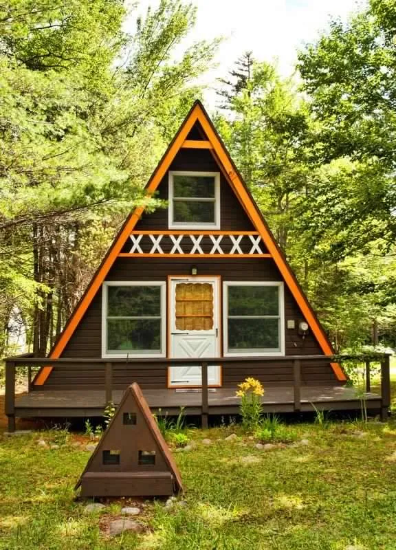 A-Frame Cabins Plans 24' x 21' Two Story A Frame Cabin Vacation Tiny House DIY