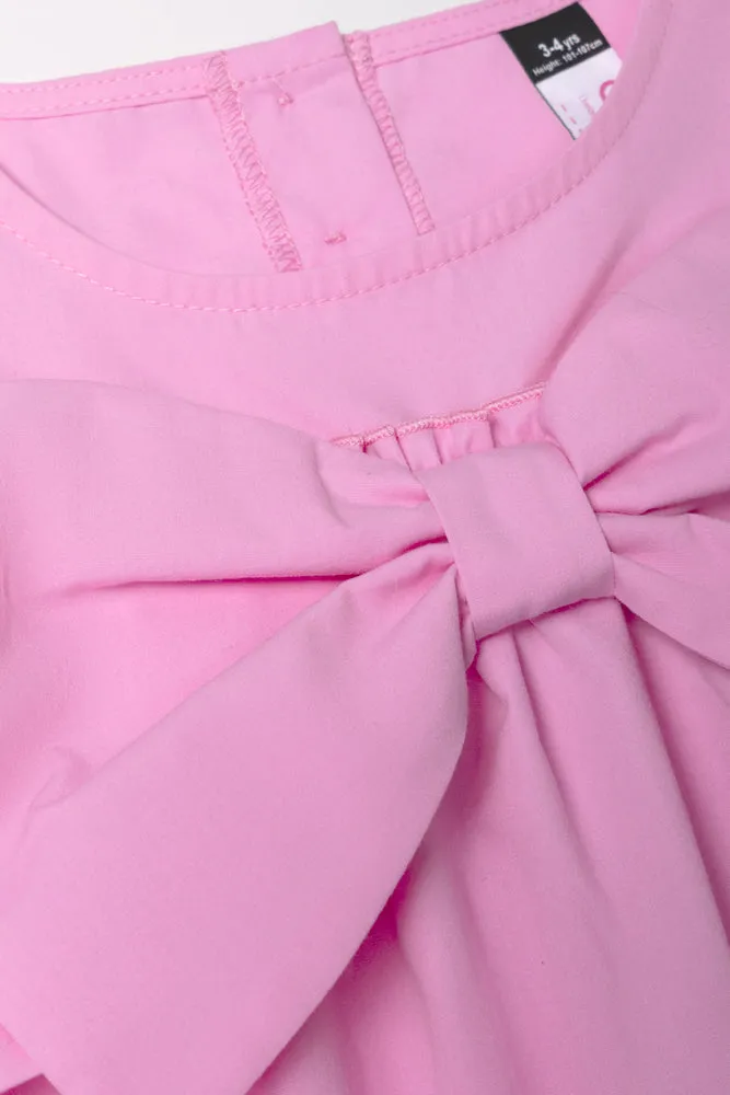 A-Line Bow Dress Pink