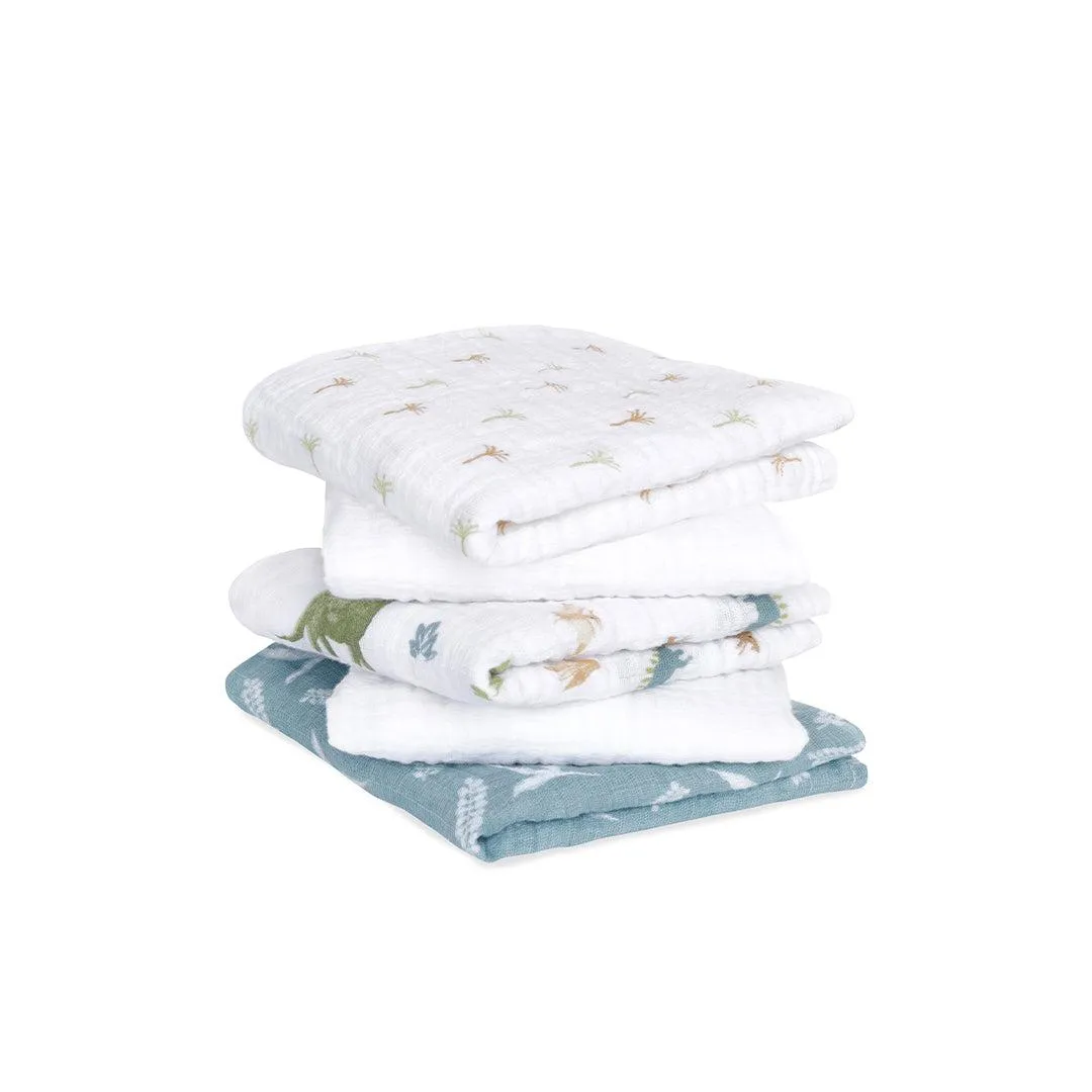 aden   anais Essentials Cotton Muslin Squares - 5 Pack - Dino Jungle