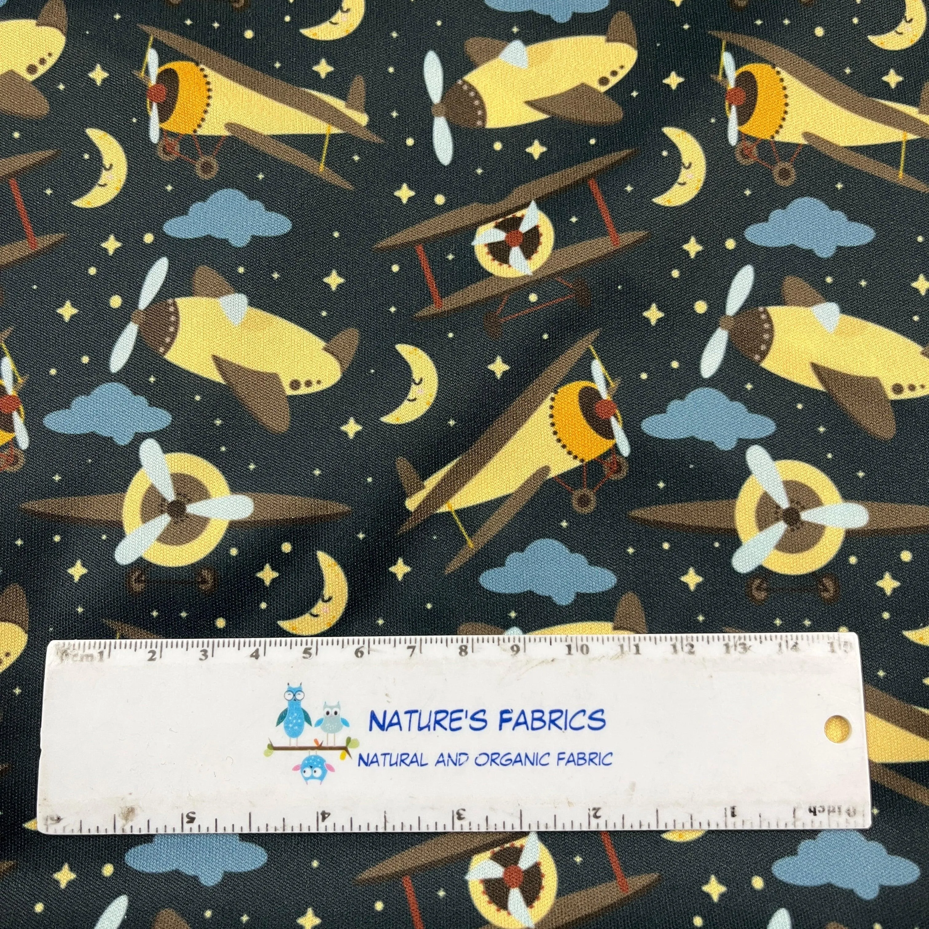 Airplanes at Night 1 mil PUL Fabric - Made in the USA