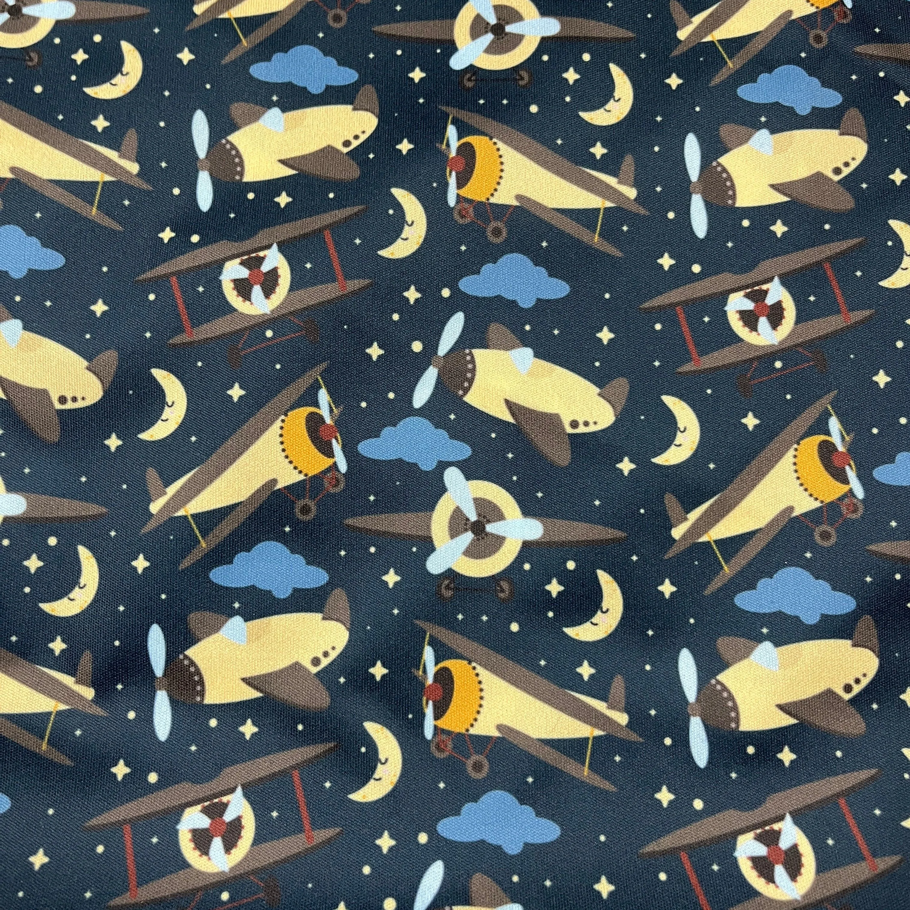 Airplanes at Night 1 mil PUL Fabric - Made in the USA