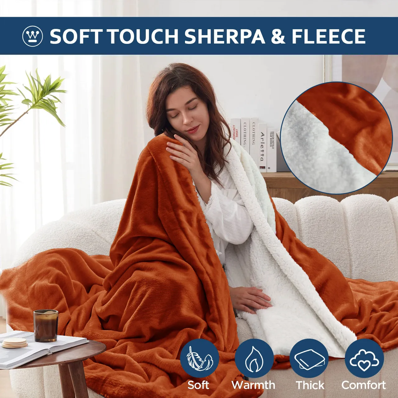 All Seasons UltraSoft Sherpa Blanket Throw