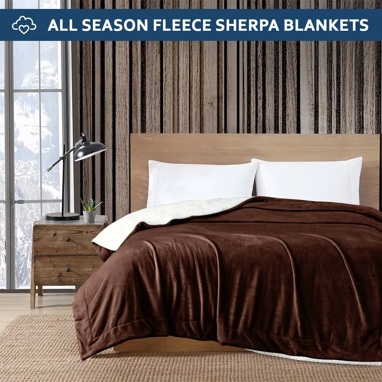 All Seasons UltraSoft Sherpa Blanket Throw