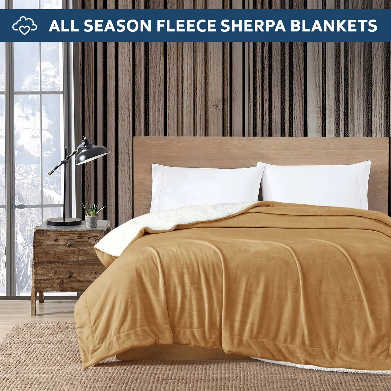 All Seasons UltraSoft Sherpa Blanket Throw