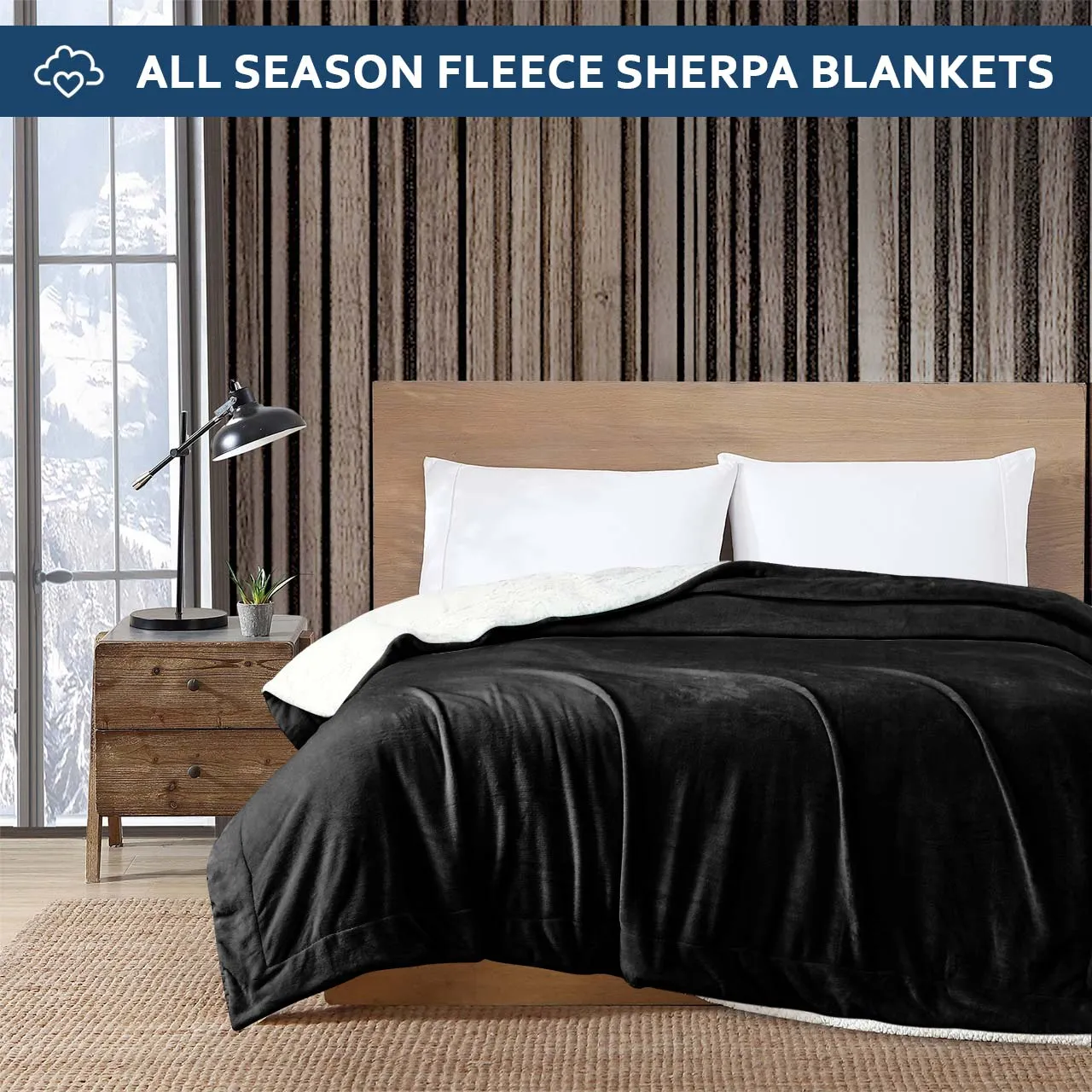 All Seasons UltraSoft Sherpa Blanket Throw