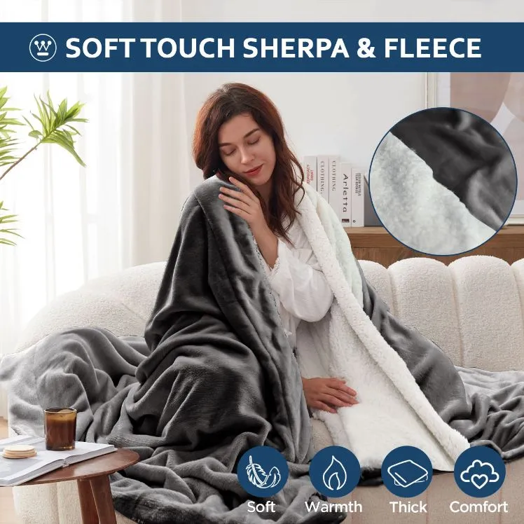 All Seasons UltraSoft Sherpa Blanket Throw