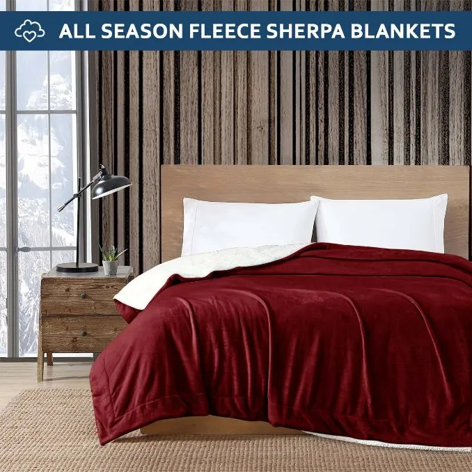 All Seasons UltraSoft Sherpa Blanket Throw