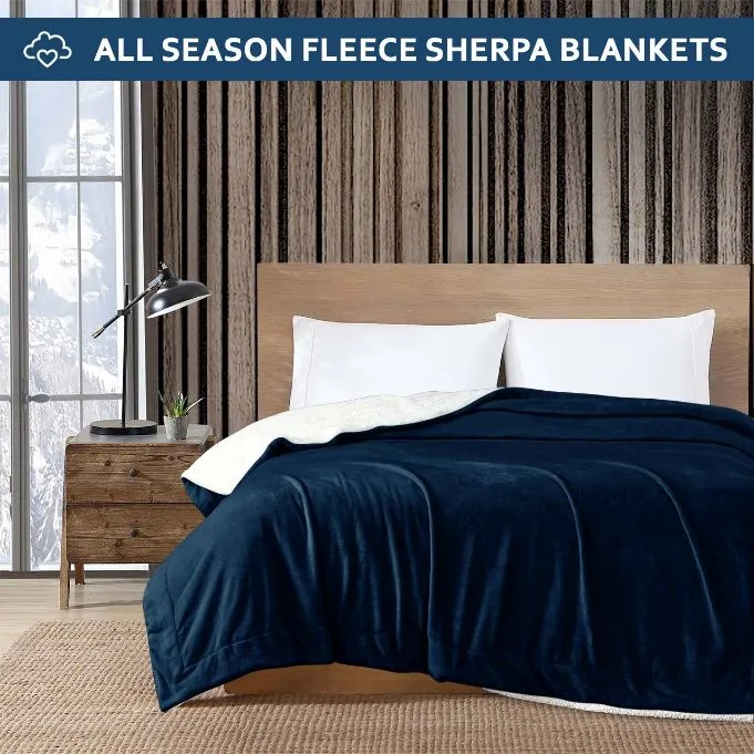 All Seasons UltraSoft Sherpa Blanket Throw