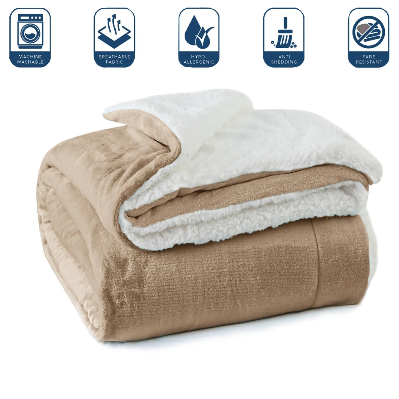 All Seasons UltraSoft Sherpa Blanket Throw