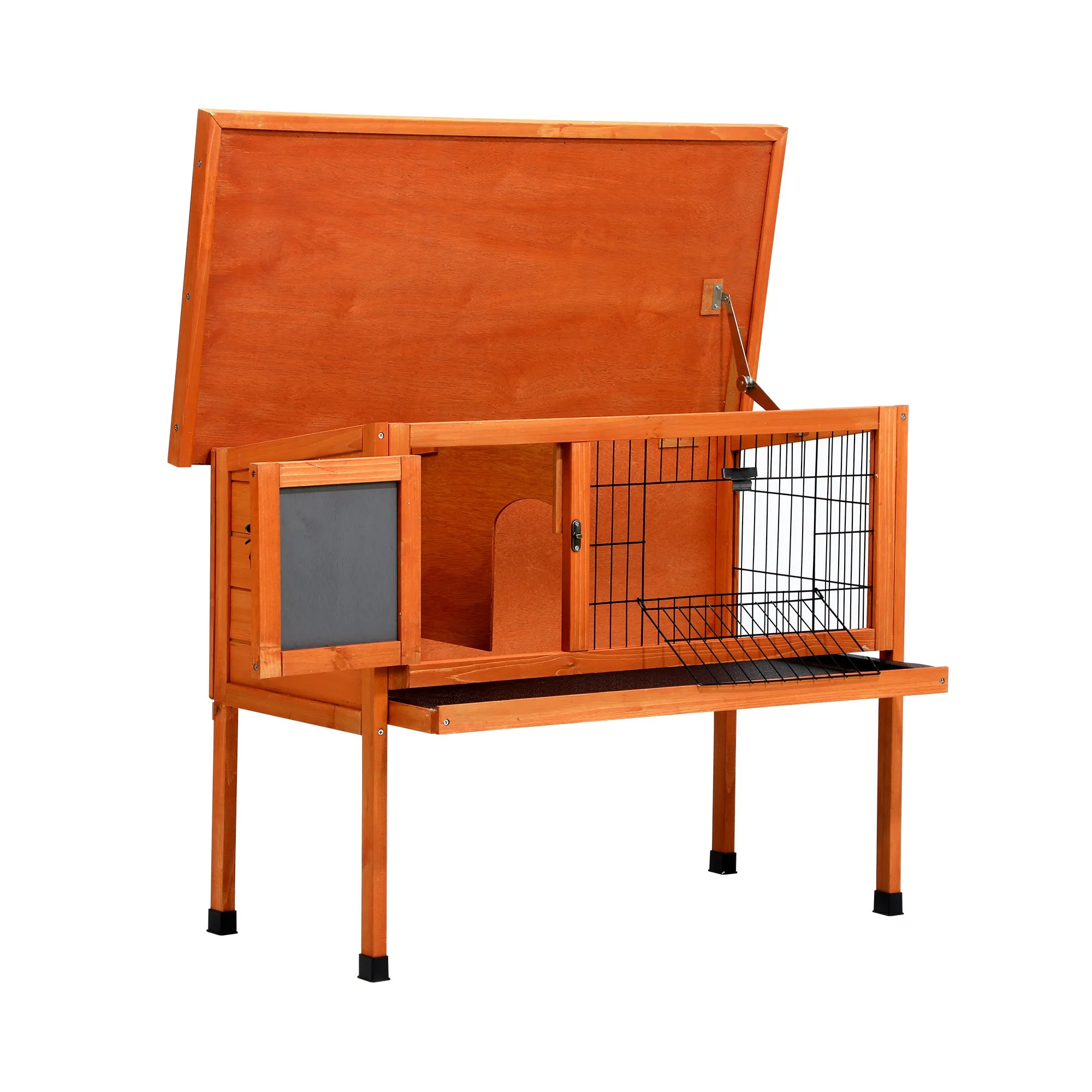 Alopet Rabbit Hutch Wooden Cage Chicken Coop Free Standing 91cm House Outdoor