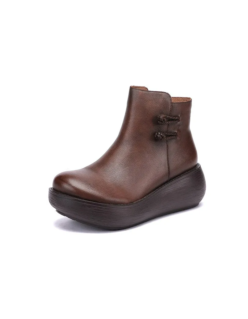 Autumn Winter Comfortable Wide Toe Box Platform Boots