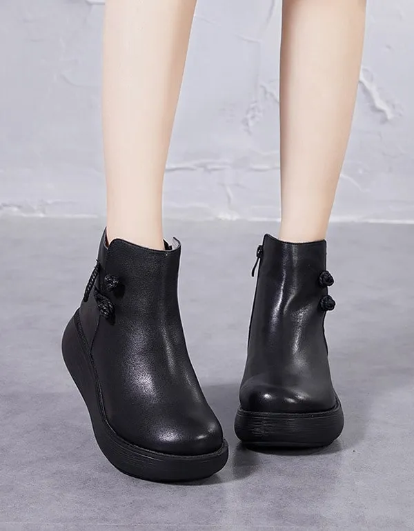 Autumn Winter Comfortable Wide Toe Box Platform Boots