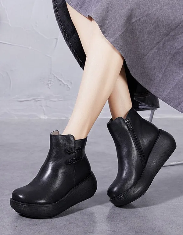 Autumn Winter Comfortable Wide Toe Box Platform Boots