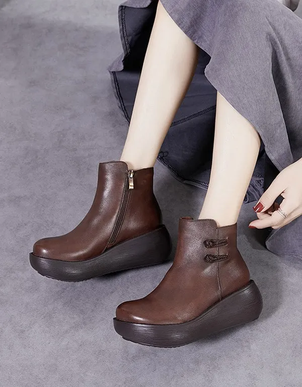 Autumn Winter Comfortable Wide Toe Box Platform Boots