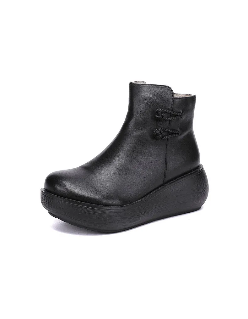 Autumn Winter Comfortable Wide Toe Box Platform Boots