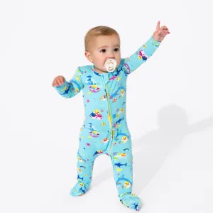 Baby Shark Bamboo Convertible Footie