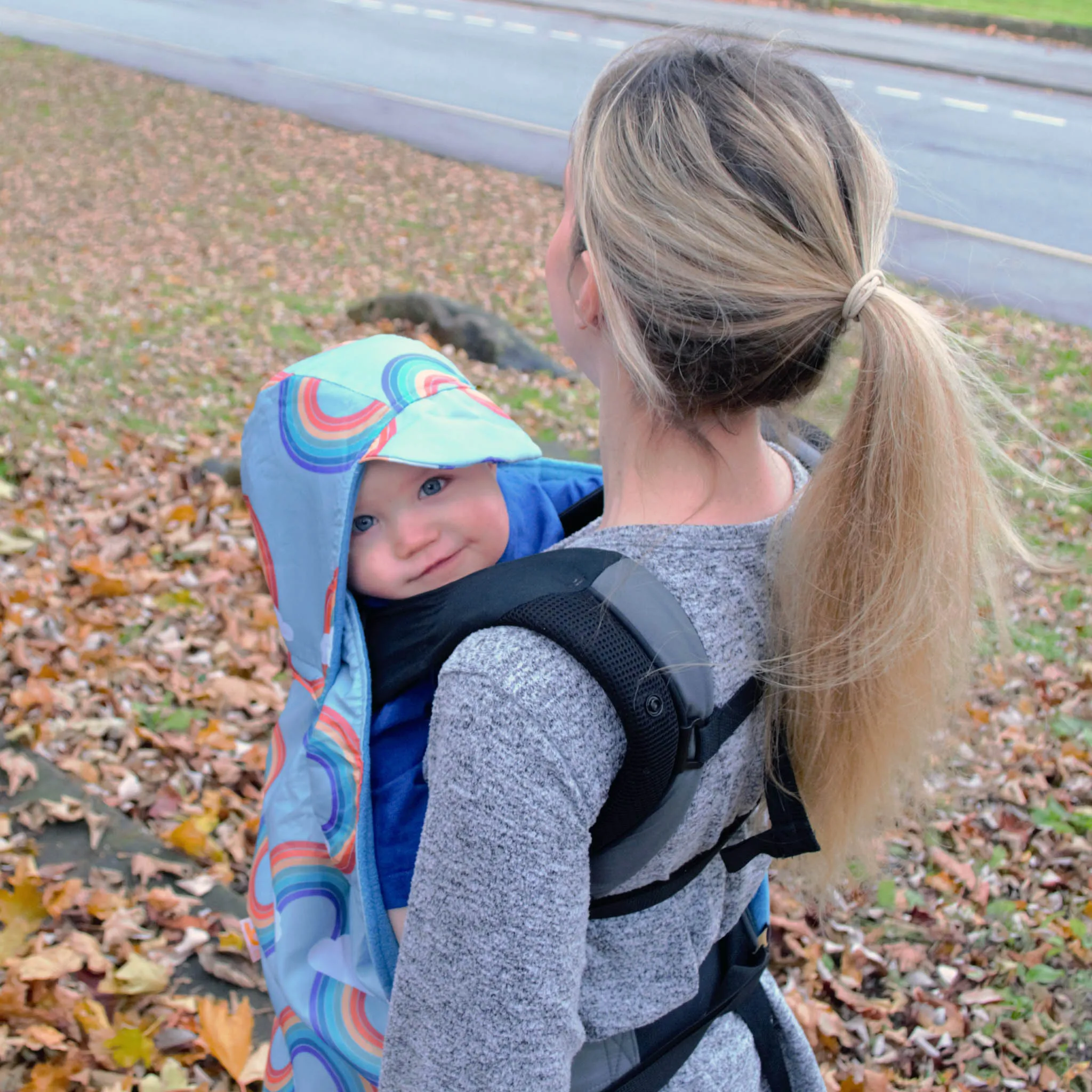 BabyWearing Fleece-lined Cover - RETRO RAINBOW