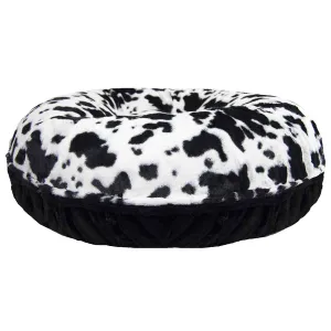 Bagel Dog Bed Black Puma/Spotted Pony