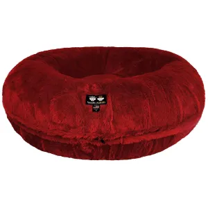 Bagel Dog Bed Mid Shag Majestic Red