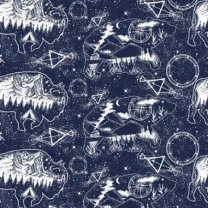 Bear and Buffalo Celestial 1 mil PUL Fabric - Made in the USA