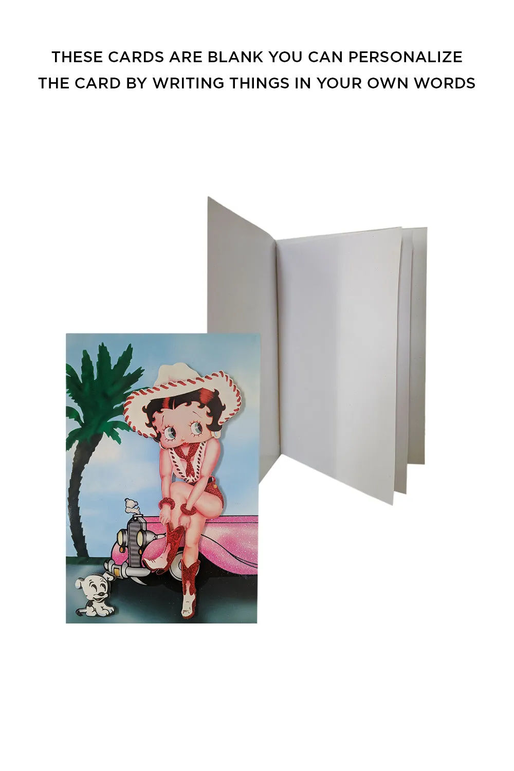 Betty Boop Cowgirl Decoupage Blank Greetings Card (3D)