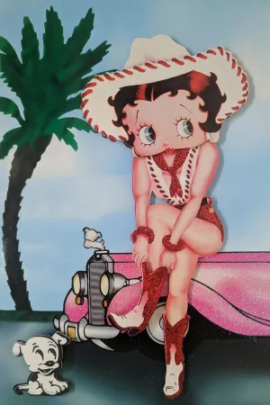 Betty Boop Cowgirl Decoupage Blank Greetings Card (3D)