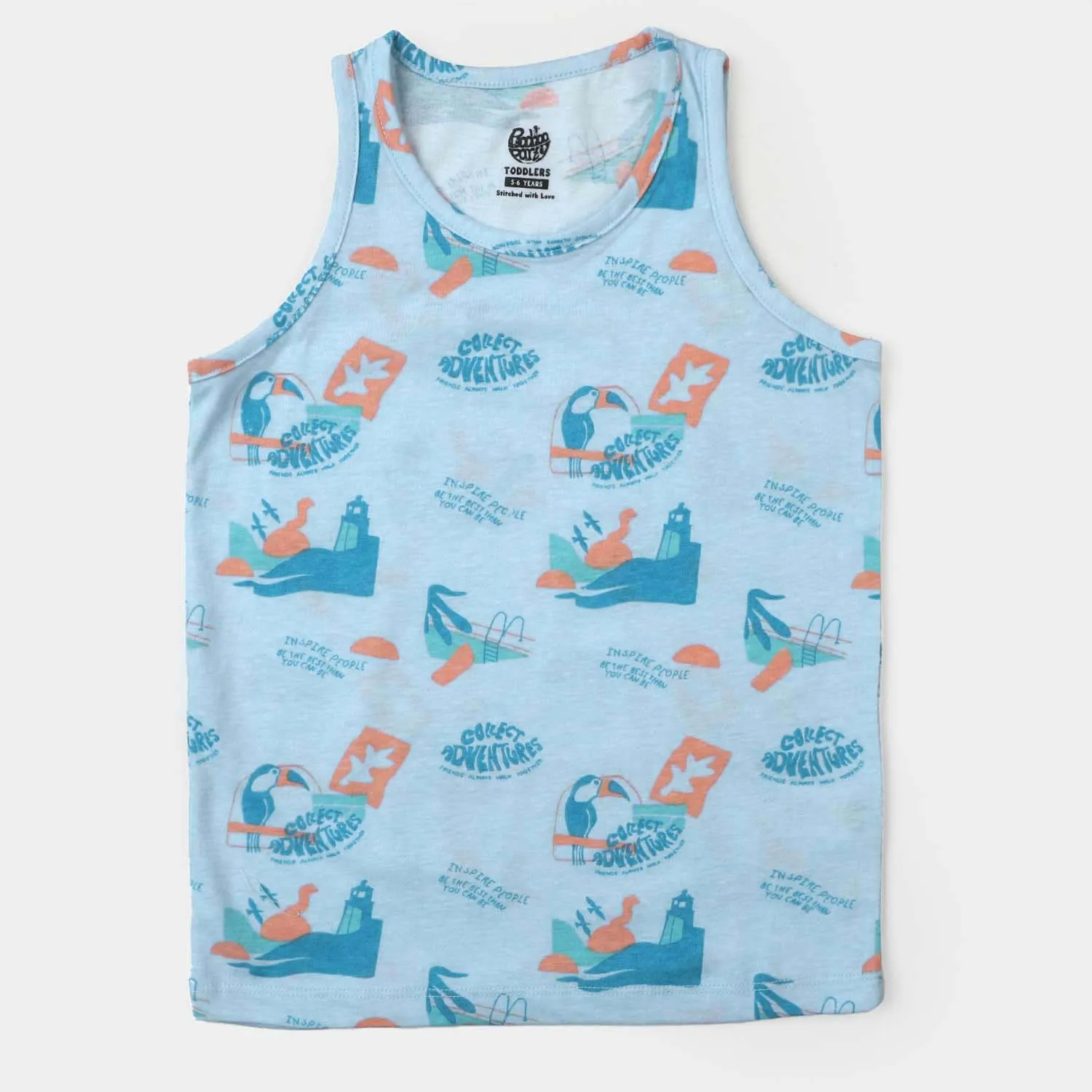 Boys Cotton Sando Adventure - Blue