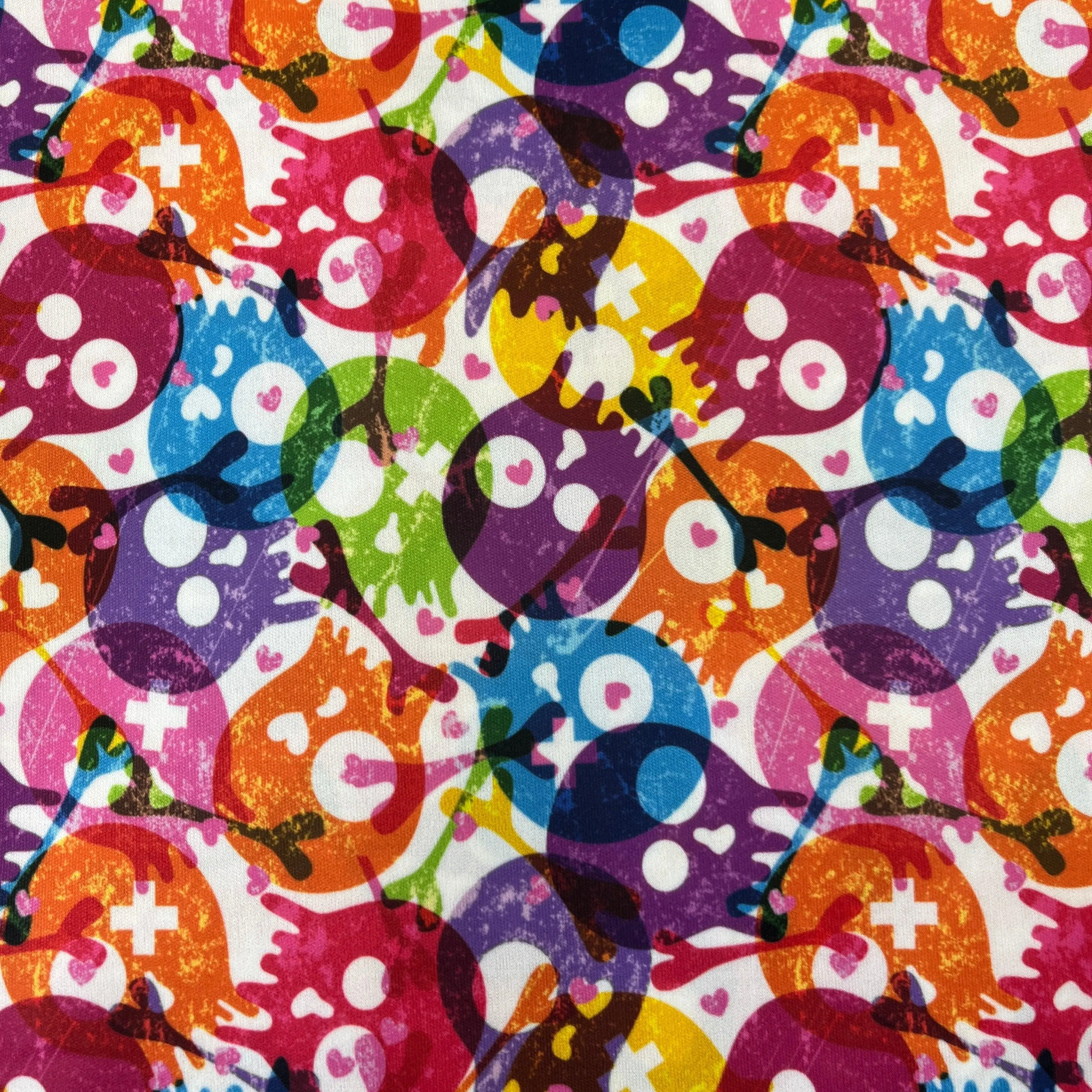 Bright Skull Toss 1 mil PUL Fabric- Made in the USA