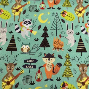 Campsite Animals on 1 mil PUL Fabric - Made in the USA