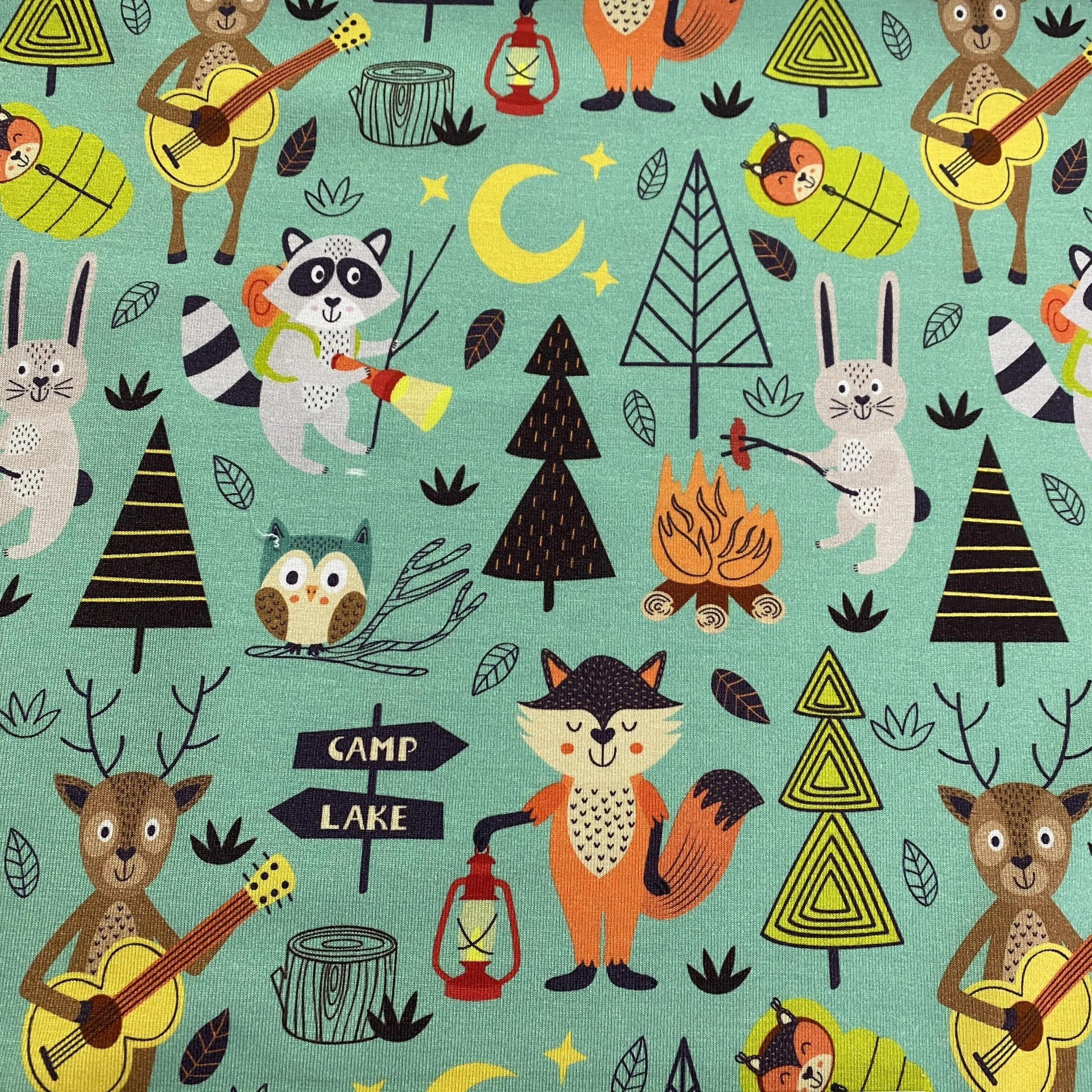 Campsite Animals on 1 mil PUL Fabric - Made in the USA