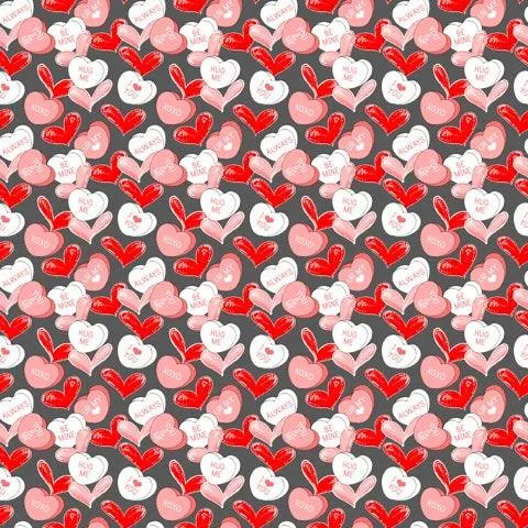 Candy Hearts 1 mil PUL Fabric - Made in the USA