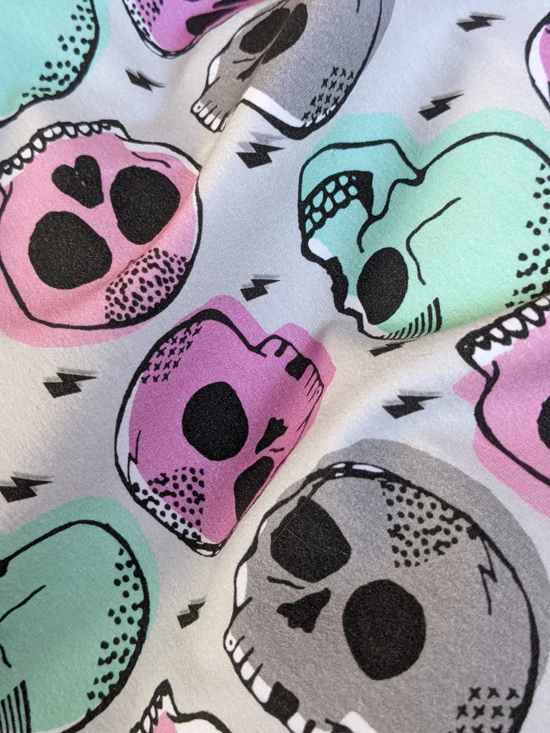 Candy Skull Baby Blanket, Girl Skulls in Pink Mint Baby Swaddle Blanket   matching Hat or Headband,Goth Baby