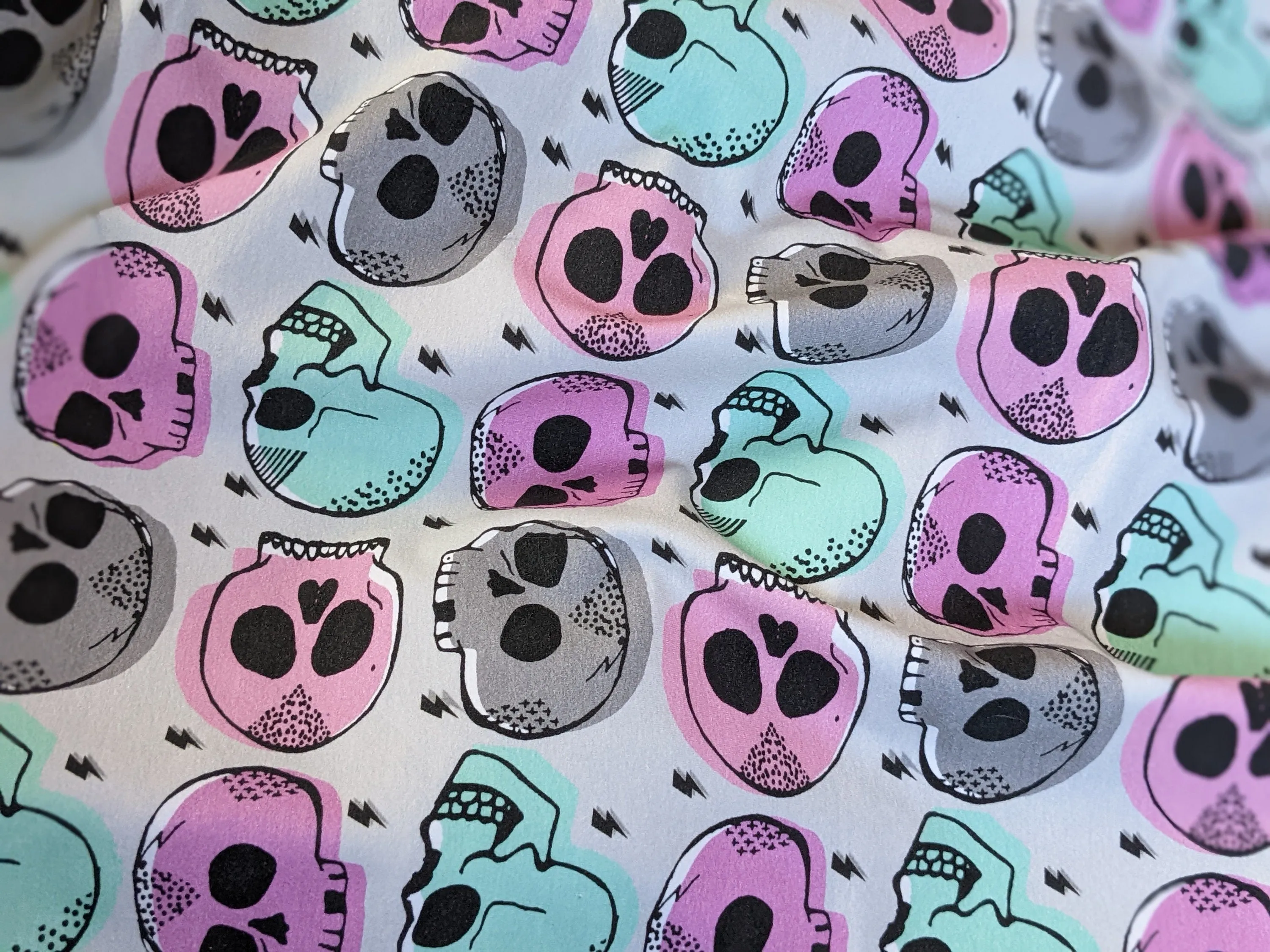 Candy Skull Baby Blanket, Girl Skulls in Pink Mint Baby Swaddle Blanket   matching Hat or Headband,Goth Baby