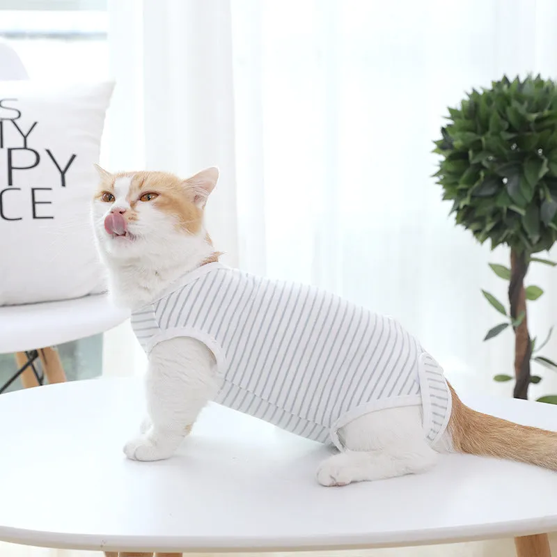 Cat Clothes Rehabilitation Clothing Physiological Clothing Cat Abdominal Injury Oral Breathable Cat Clothing Surgical Gown