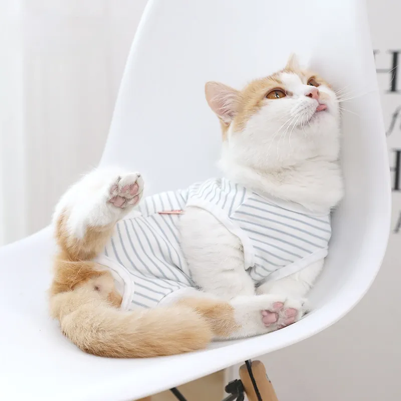 Cat Clothes Rehabilitation Clothing Physiological Clothing Cat Abdominal Injury Oral Breathable Cat Clothing Surgical Gown