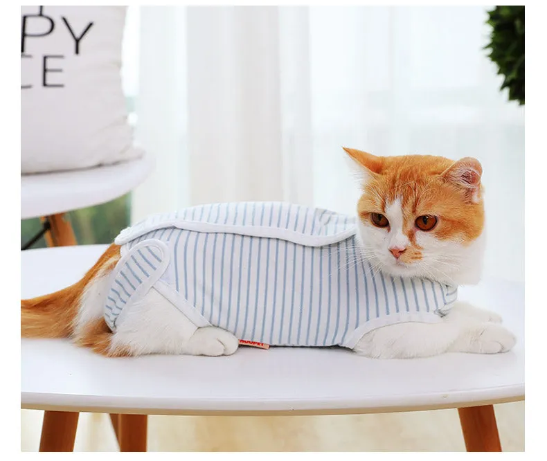 Cat Clothes Rehabilitation Clothing Physiological Clothing Cat Abdominal Injury Oral Breathable Cat Clothing Surgical Gown