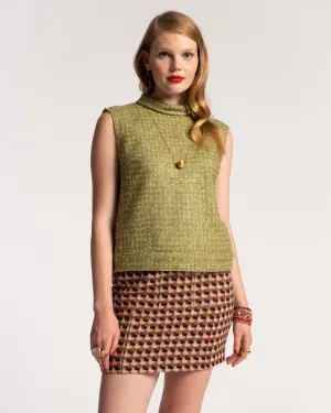 Colette Top Cedar Boucle Wool Green