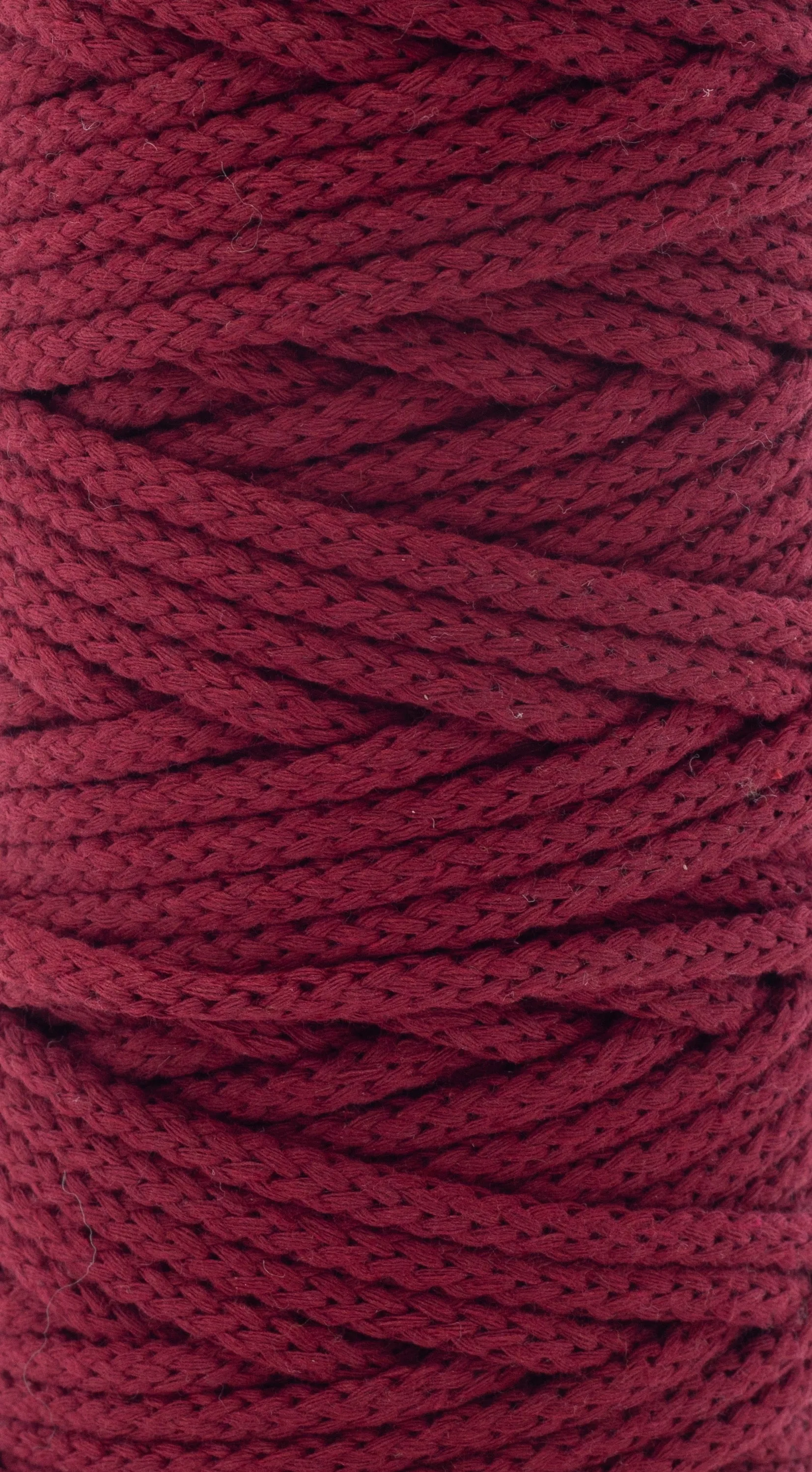 Cotton Braided Cord - 5mm - Bordeaux ♻️