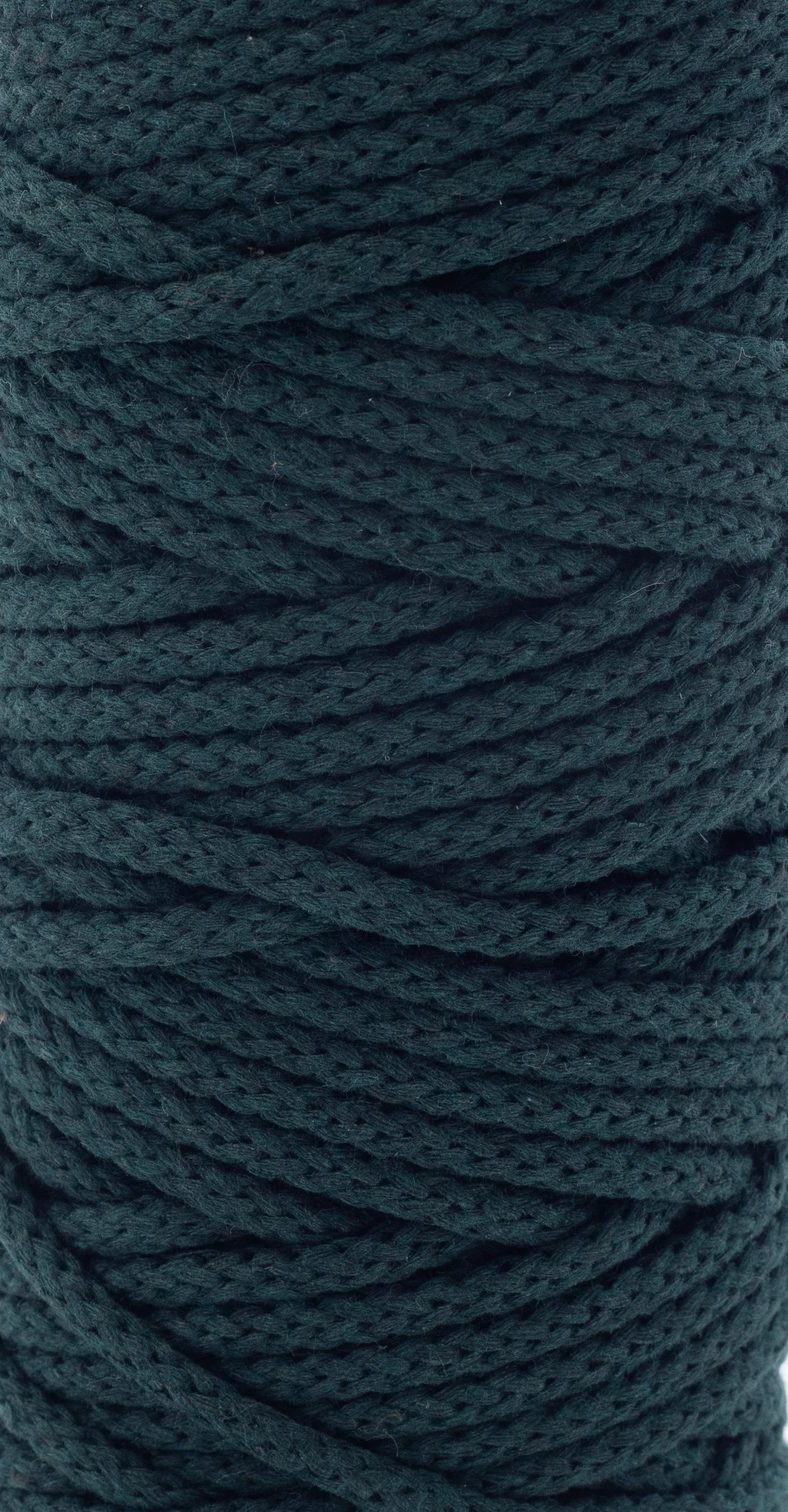 Cotton Braided Cord - 5mm - Forest Green ♻️