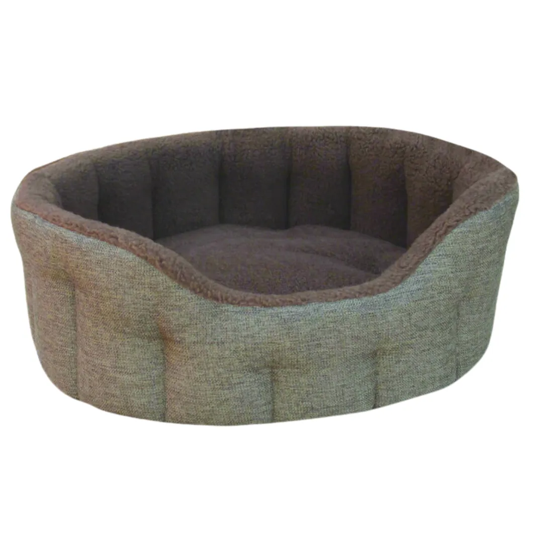 Country Dog Premium Heavy Duty Basketweave Bed with Fleece Lining