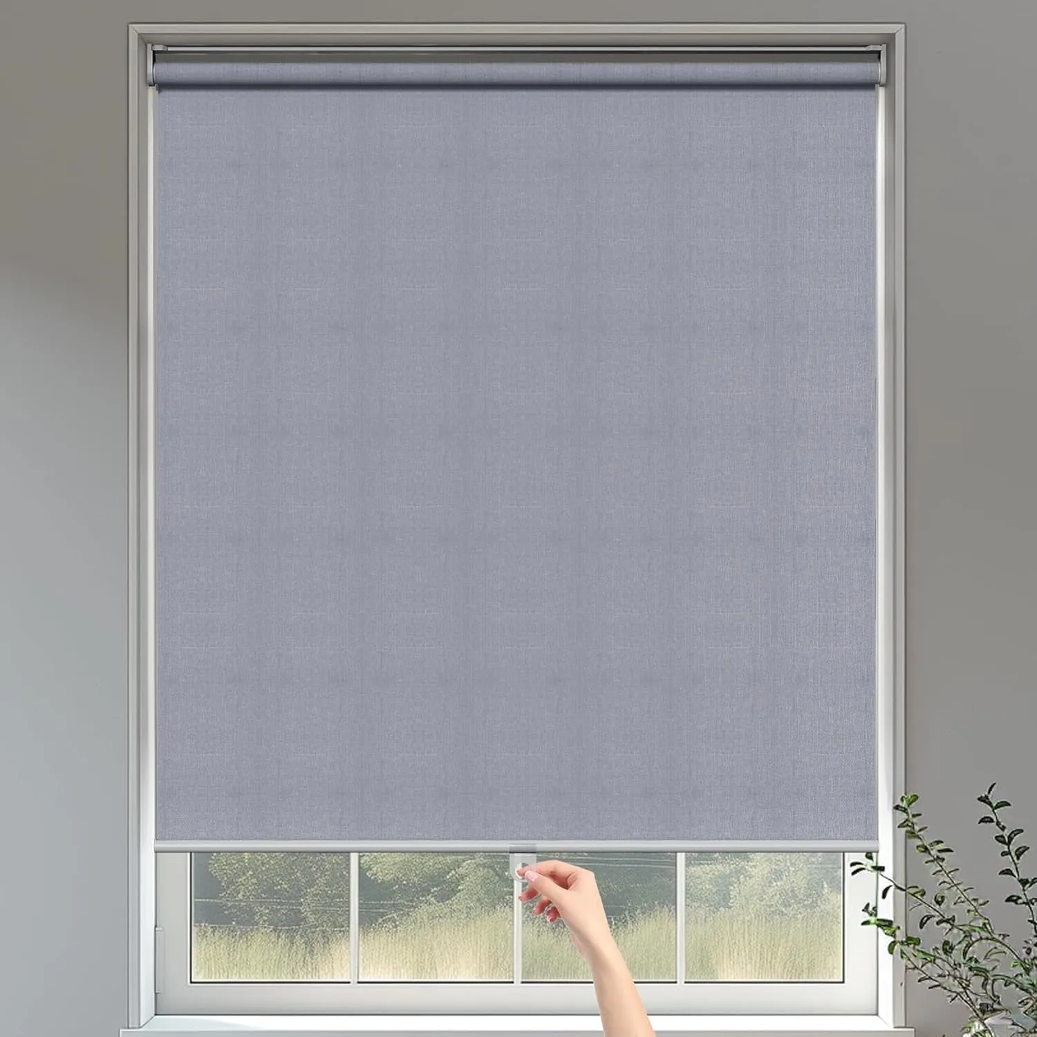 CozyHom 100% Blackout Roller Window Shades, Free-Stop Pull Down Shades for Windows with Thermal Insulated Waterproof Fabric, Roller Blinds for Indoor Windows, Office, Home