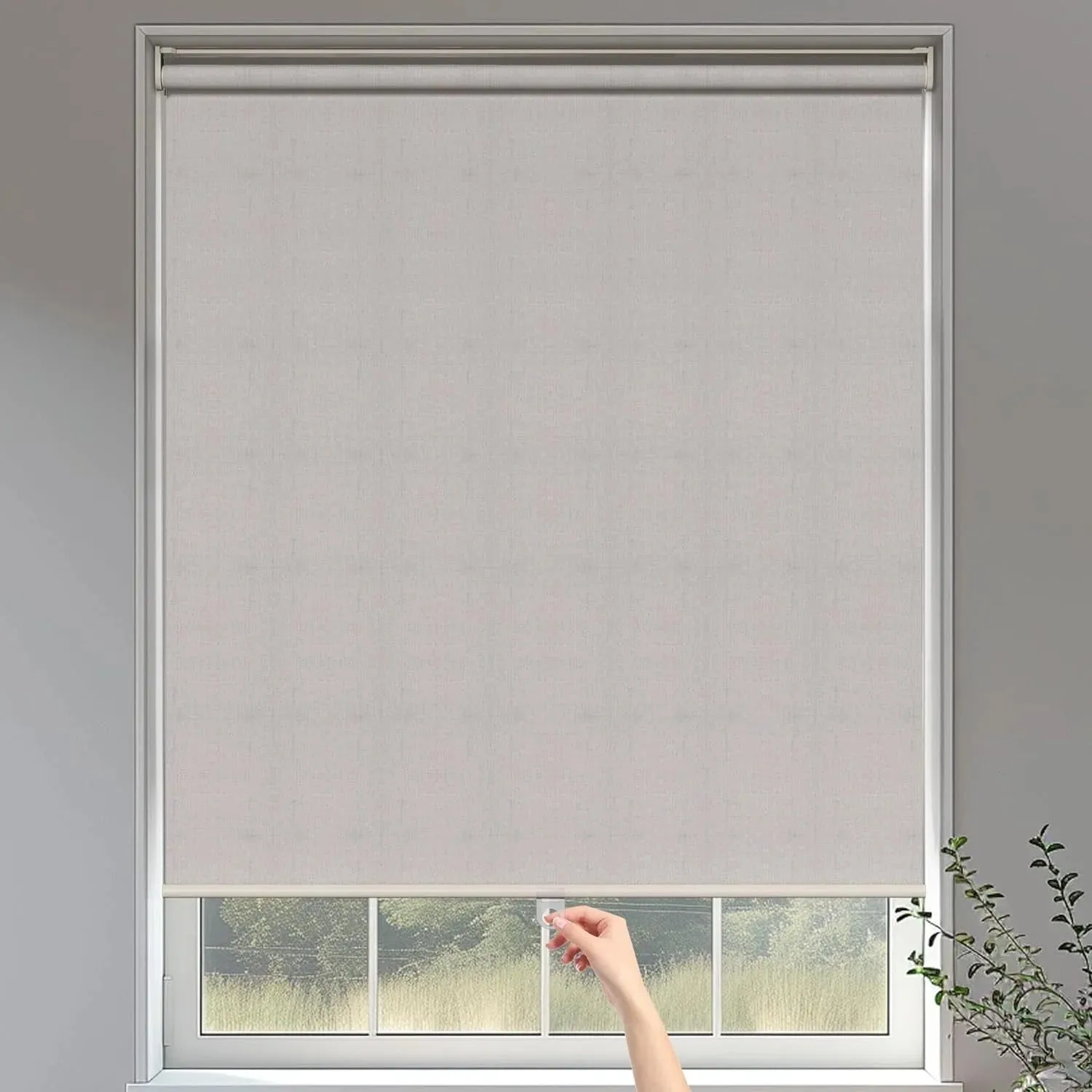 CozyHom 100% Blackout Roller Window Shades, Free-Stop Pull Down Shades for Windows with Thermal Insulated Waterproof Fabric, Roller Blinds for Indoor Windows, Office, Home