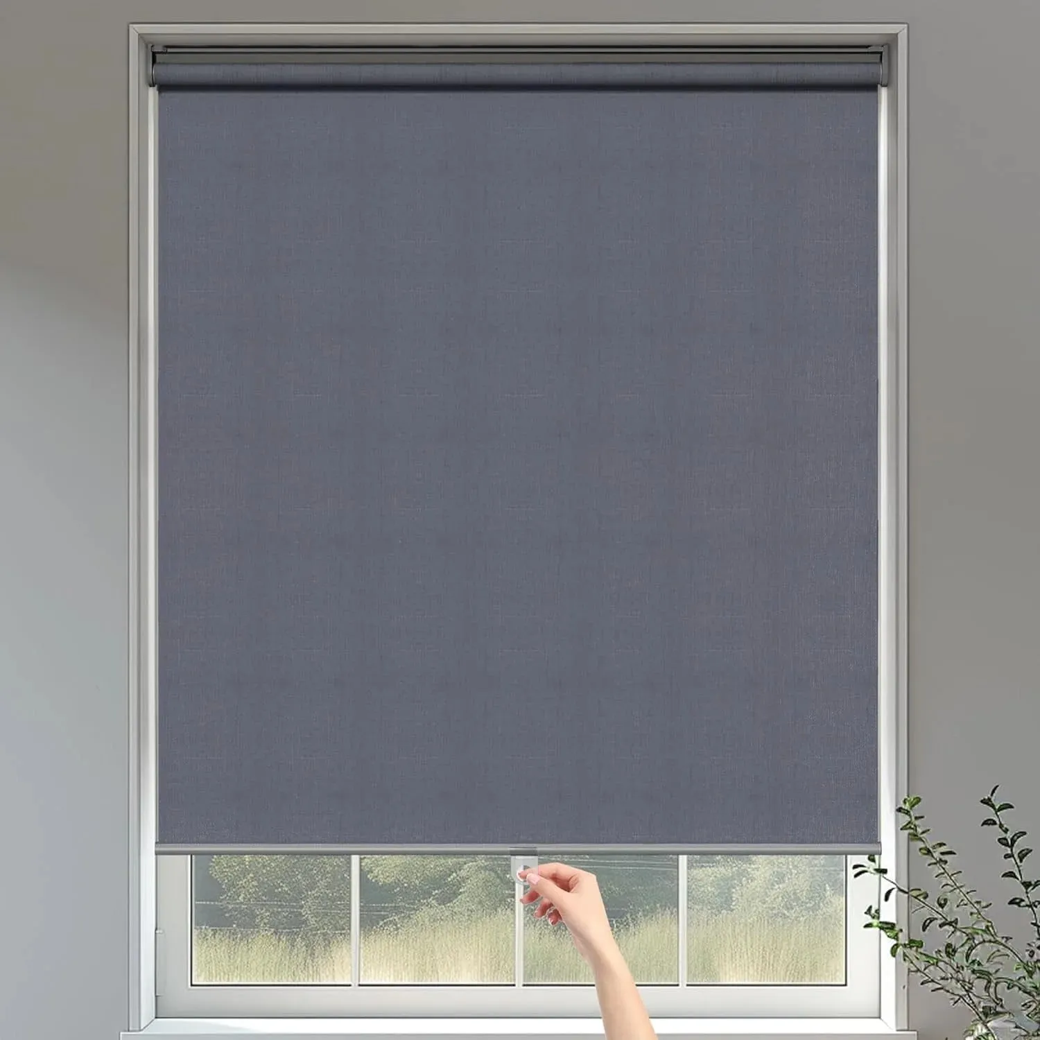 CozyHom 100% Blackout Roller Window Shades, Free-Stop Pull Down Shades for Windows with Thermal Insulated Waterproof Fabric, Roller Blinds for Indoor Windows, Office, Home