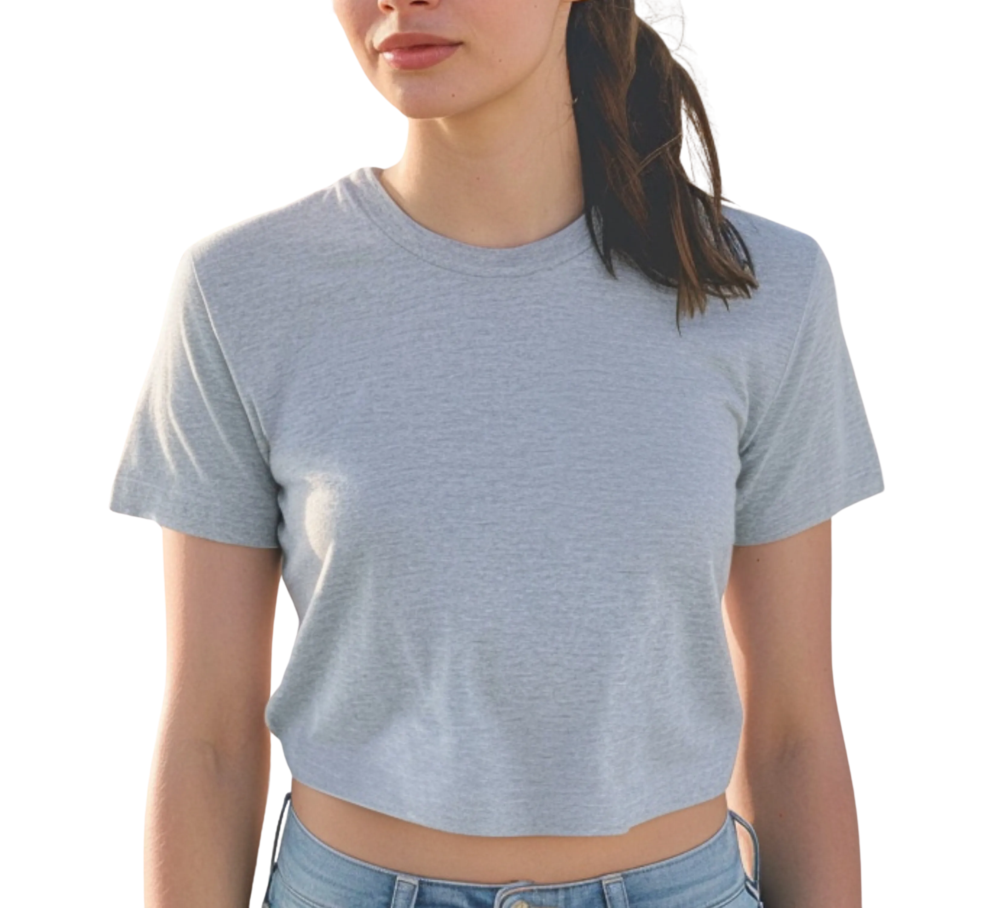 Crop Tops - Solid- Gray