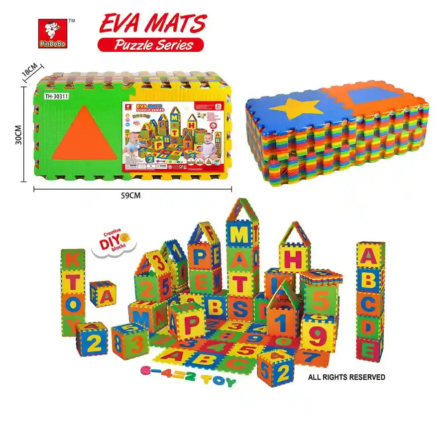 Eva Mat digital geometry floor mat puzzle 36pcs