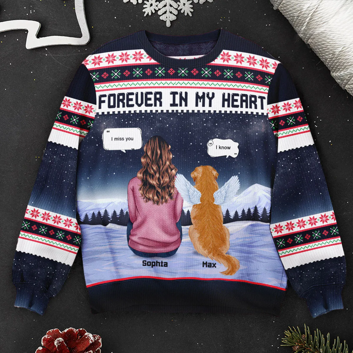 Forever In My Heart - Personalized Ugly Sweater