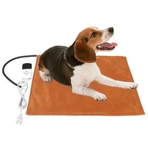 Fresh Fab Finds Pet Heating Pad Waterproof Electric Heating Mat Warming Blanket with 9 Heating Modes 4 Timer Settings Washable Cover Chew Resistant Cord Case