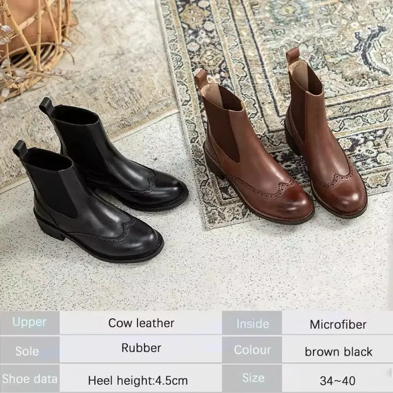 Handcrafted Genuine Leather Women's Chelsea Boots – Timeless Elegance and Comfort