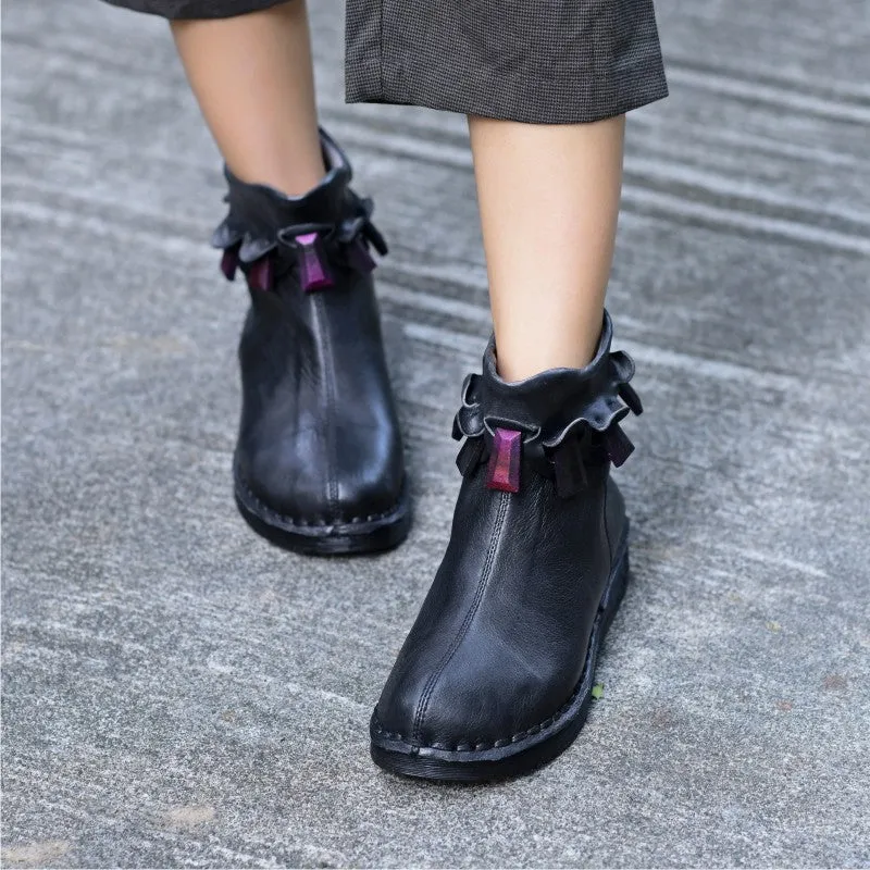 Handmade Comfortable Leather Women's Retro Boots